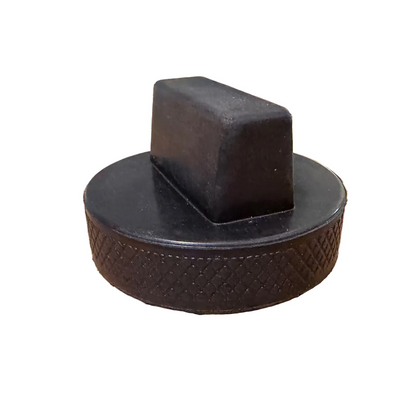 Tall Rubber BMW Block Puck Cross View